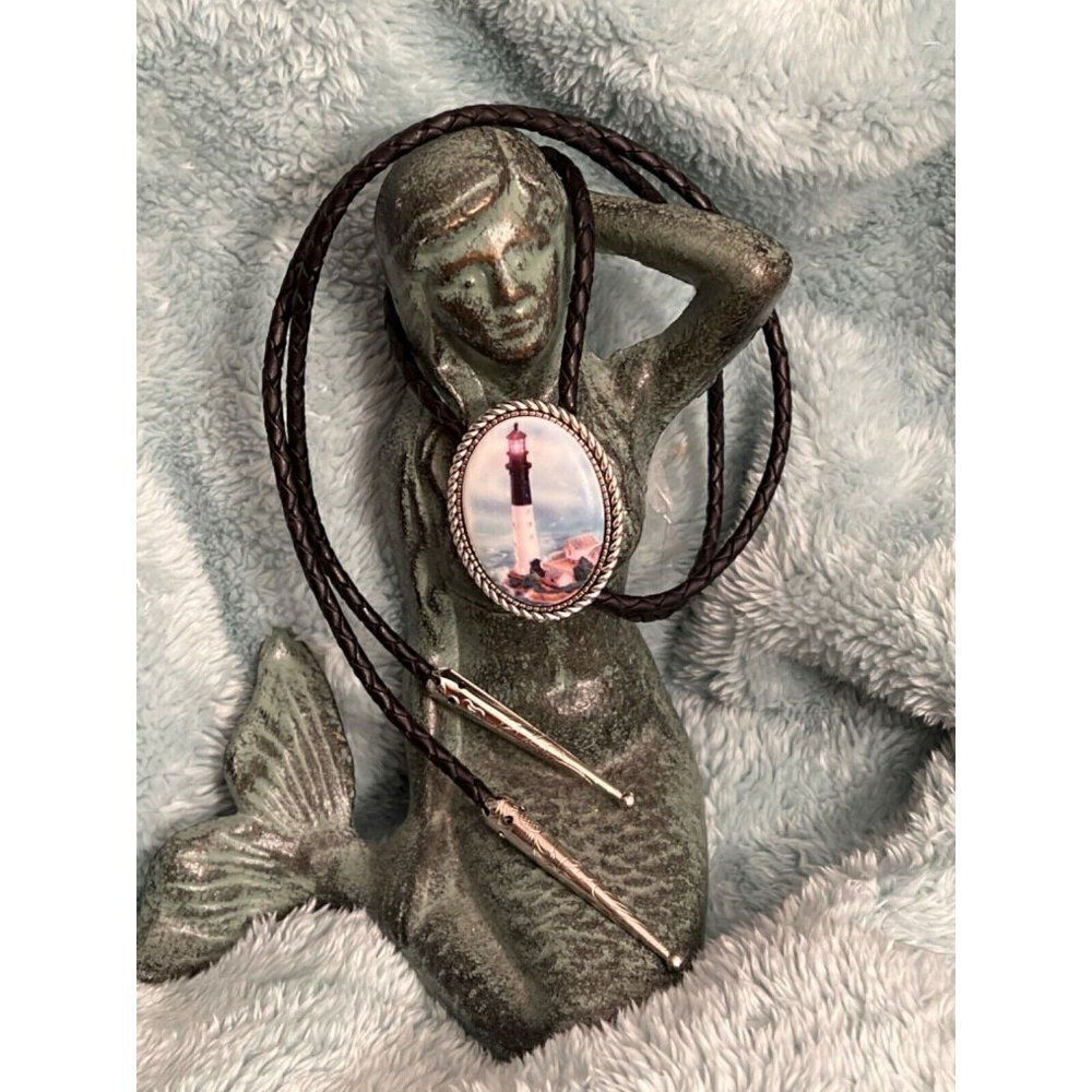 Western Southwestern Lariat LIGHTHOUSE BEACH WEAR OCEAN Bolo Tie necklace